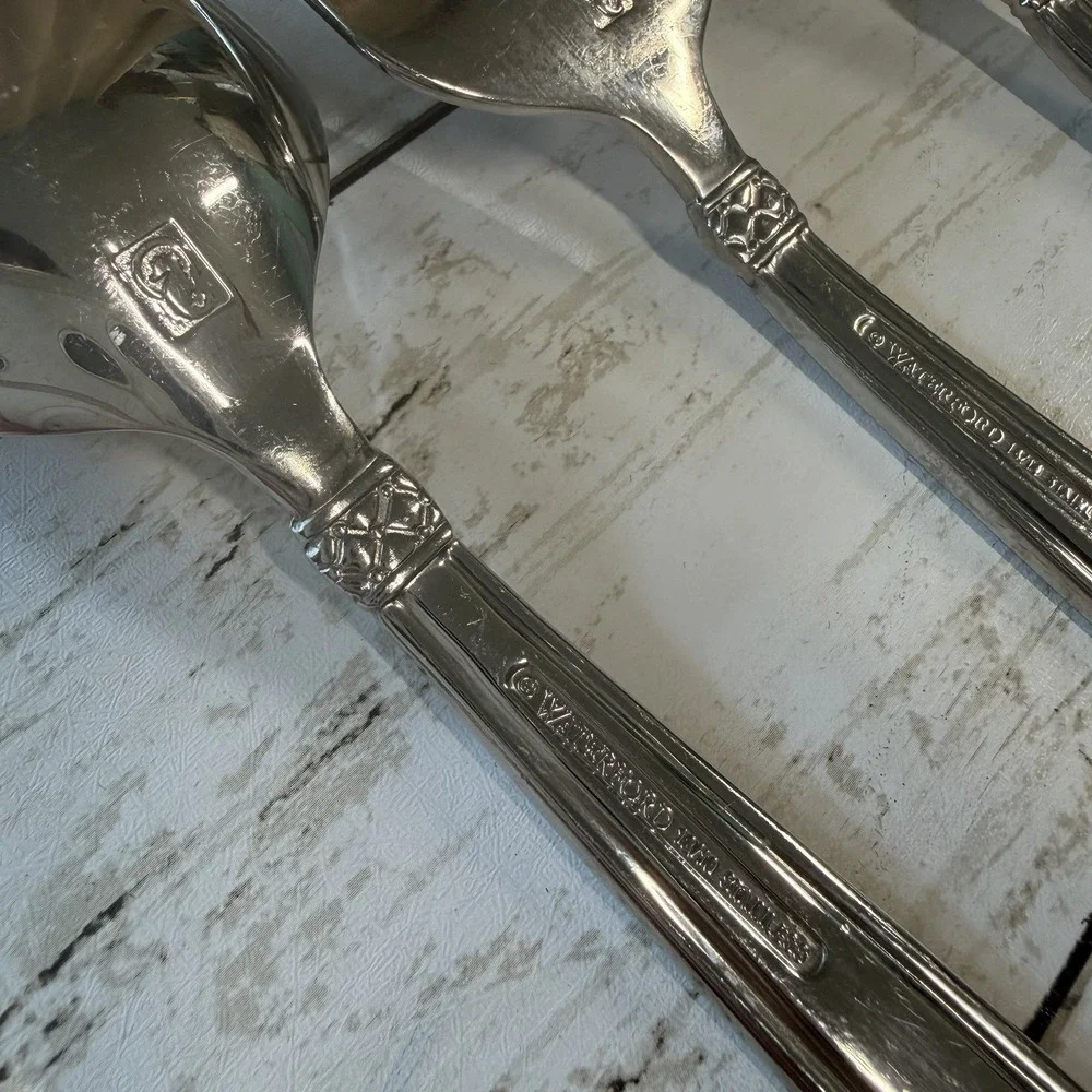 WATERFORD Stainless Padova 3-Piece HOSTESS SERVING SET Spoons‎ Fork Discontinued